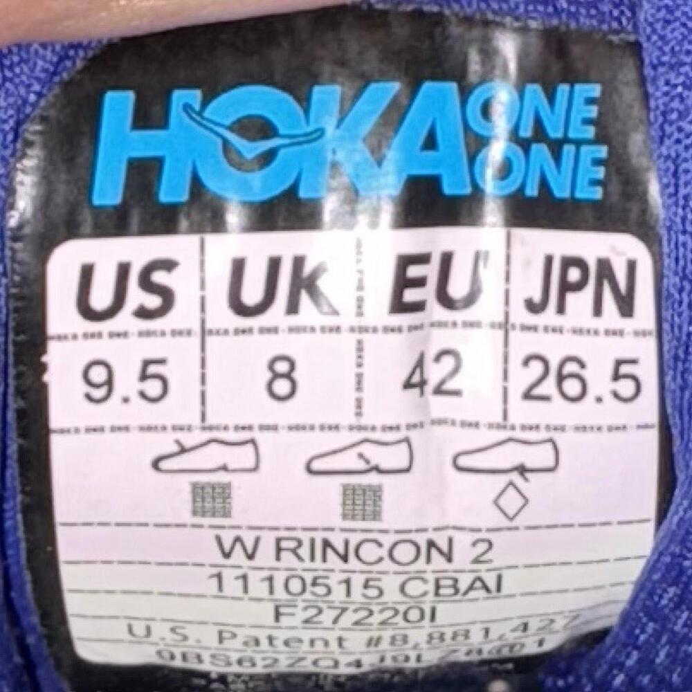 Hoka One One Rincon 2 Running Shoes Clematis Blue/Arctic Ice Women's Size 9.5 - Picture 7 of 8